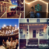 2-Pack 25Ft Outdoor Patio String Lights with 25 Clear Globe G40 Bulbs