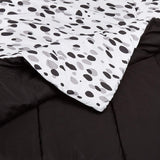 AmazonBasics Easy-Wash Microfiber Kid's Bed-in-a-Bag Bedding Set - Twin, Black Shadow Dots
