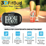 3DFitBud Simple Step Counter Walking 3D Pedometer with Clip and Lanyard, A420S