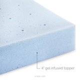LUCID 4 Inch Gel Memory Foam Mattress Topper-Ventilated Design-Ultra Plush-Twin