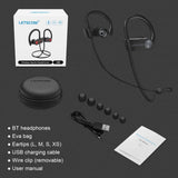 LETSCOM Bluetooth Headphones IPX7 Waterproof, Wireless Sport Earphones, Hifi Bass Stereo Sweatproof Earbuds W/Mic, Noise Cancelling Headset