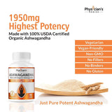Ashwagandha 1950mg Organic Ashwagandha Root Powder Extract of Black Pepper Anxiety Relief
