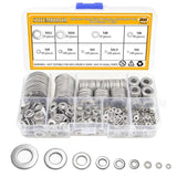 Sutemribor 304 Stainless Steel Flat Washers Set 580 Pieces, 9 Sizes - M2 M2.5 M3 M4 M5 M6 M8 M10 M12