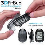 3DFitBud Simple Step Counter Walking 3D Pedometer with Clip and Lanyard, A420S