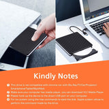 External DVD Drive, Amicool USB 3.0 Type-C CD DVD +/-RW Optical Drive USB C Burner Slim CD/DVD ROM Rewriter Writer Reader Portable for PC