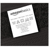 AmazonBasics Fade-Resistant Cotton Washcloths - Pack of 12, Black