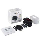 Zacurate Pro Series 500DL Fingertip Pulse Oximeter Blood Oxygen Saturation Monitor with Silicon Cover, Batteries & Lanyard (Royal Black)