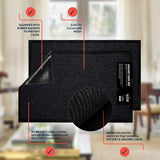 2-Pack Indoor Outdoor Mat for Home, Office, RV, and More, Black Door Mats, 17 by 29.5-inch, black