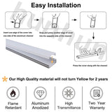 hunhun 20-Pack 3.3ft/1Meter U Shape LED Aluminum Channel System with Milky Cover, End Caps and Mounting Clips, Aluminum Profile for LED