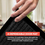 2-Pack Indoor Outdoor Mat for Home, Office, RV, and More, Black Door Mats, 17 by 29.5-inch, black