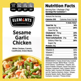 Elements Meals | Sesame Garlic Chicken | 5-Pack | Healthy Freeze Dried Meals | Paleo Friendly | Delicious, Backpacking and Camping Food