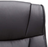 AmazonBasics Classic Leather-Padded Mid-Back Office Desk Chair with Armrest - Black