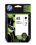 HP 65 | 2 Ink Cartridges | Black, Tri-color | N9K01AN, N9K02AN