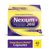 Nexium 24HR (42 Count, Capsules) All-Day, All-Night Protection from Frequent Heartburn Medicine with Esomeprazole Magnesium 20mg Acid Reducer