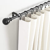 AmazonBasics 1" Curtain Rod with Round Finials - 36" to 72", Black (2-Pack)