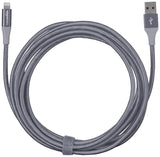 AmazonBasics Double Braided Nylon Lightning to USB Cable, Advanced Collection, MFi Certified iPhone Charger, Dark Grey, 10 Foot