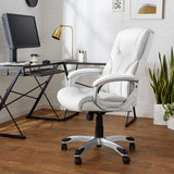 AmazonBasics High-Back Executive Swivel Office Computer Desk Chair - Black with Pewter Finish
