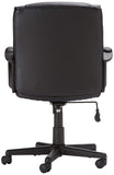 AmazonBasics Classic Leather-Padded Mid-Back Office Desk Chair with Armrest - Black