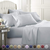 6 Piece Hotel Luxury Soft 1800 Series Premium Bed Sheets Set, Deep Pockets, Hypoallergenic, Wrinkle & Fade Resistant Bedding Set(Calking, Ice Blue)