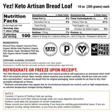 Yez! Artisan Keto Bread - Certified Keto, Paleo, Vegan - Low carb