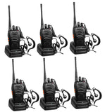 Arcshell Rechargeable Long Range Two-Way Radios with Earpiece 6 Pack UHF 400-470Mhz Walkie Talkies Li-ion Battery and Charger Included
