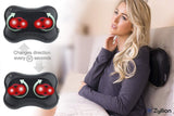 Zyllion Shiatsu Back and Neck Massager - Kneading Massage Pillow with Heat for Shoulders, Lower Back, Calf - Use at Home and Car, Black, (ZMA-13-BK)