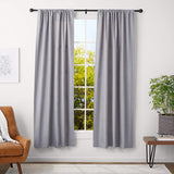 AmazonBasics 1" Curtain Rod with Round Finials - 36" to 72", Black (2-Pack)