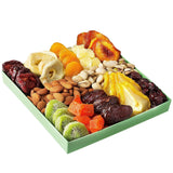Holiday Nut and Dried Fruit Gift Basket, Healthy Gourmet Snack Christmas Food Box, Great for Birthday, Sympathy, Family Parties