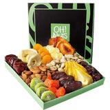 Holiday Nut and Dried Fruit Gift Basket, Healthy Gourmet Snack Christmas Food Box, Great for Birthday, Sympathy, Family Parties